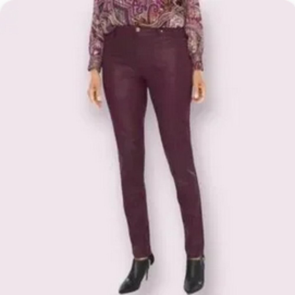 Chicos faux suede wine jeggings pants size 0.5